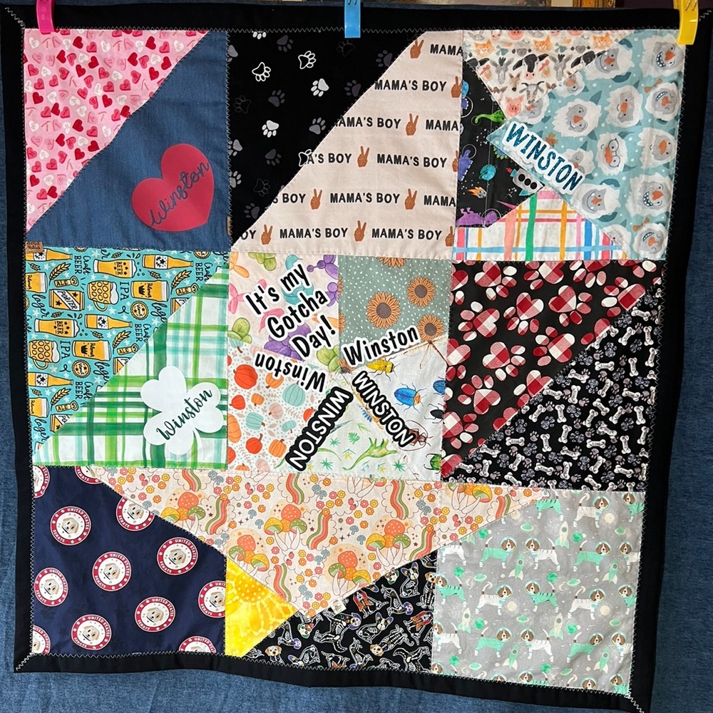 Custom Handmade DOG QUILT/Memory Quilt/Quilt/Lap Quilt/Tshirt Quilt/Pet lovers